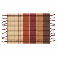 Handwoven Bamboo Table Mat – Orange Shades Boho Placemat 13x19 | Rustic Eco-Friendly Dining Mat