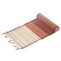 Handwoven Bamboo Table Mat – Orange Shades Boho Placemat 13x19 | Rustic Eco-Friendly Dining Mat - Habitt