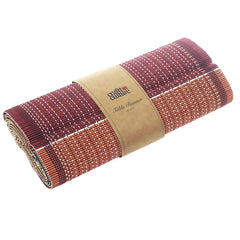 Handwoven Bamboo Table Mat – Orange Shades Boho Placemat 13x19 | Rustic Eco-Friendly Dining Mat - Habitt