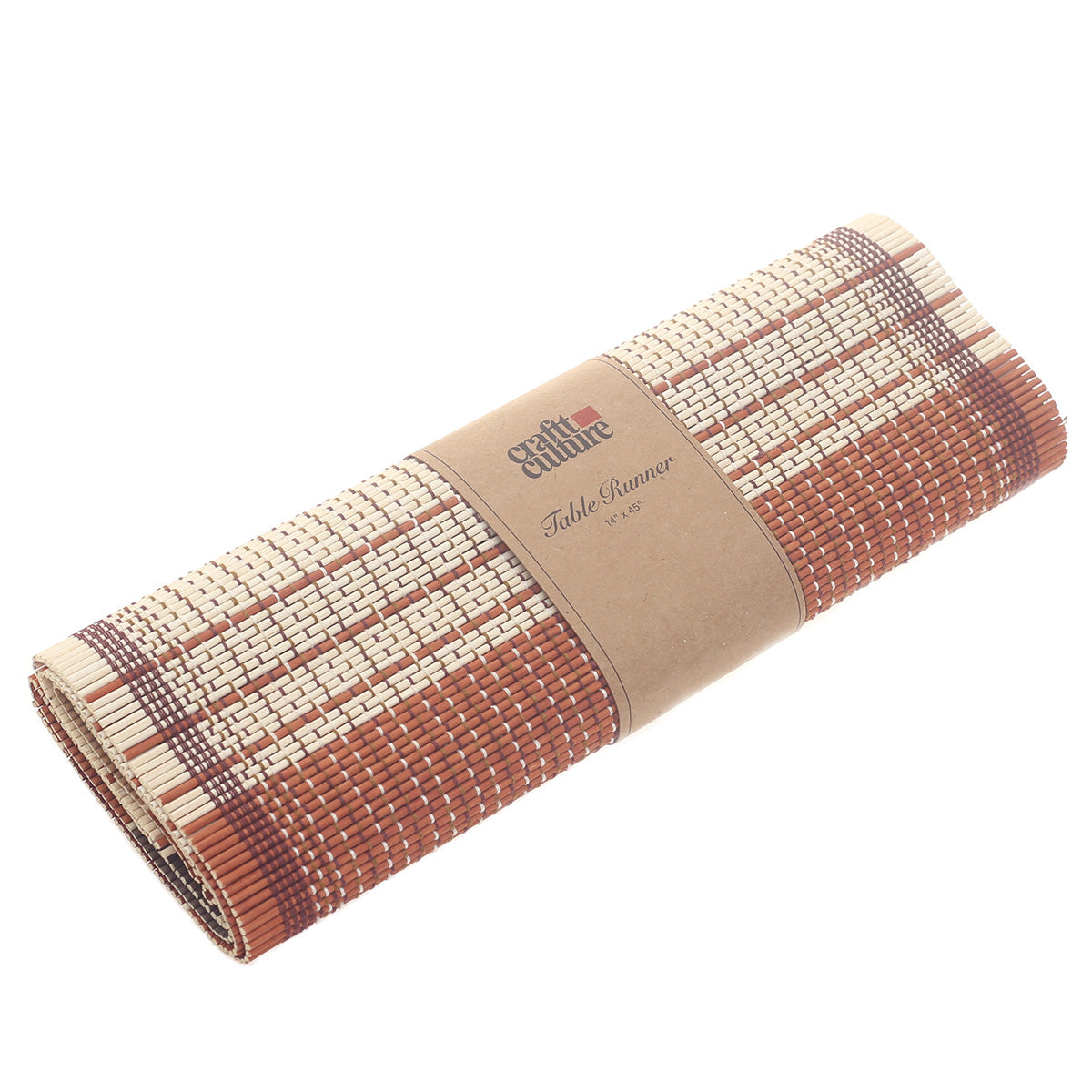 Handwoven Bamboo Table Mat – Orange Shades Boho Placemat 13x45 | Rustic Eco-Friendly Dining Mat (Copy) - Habitt