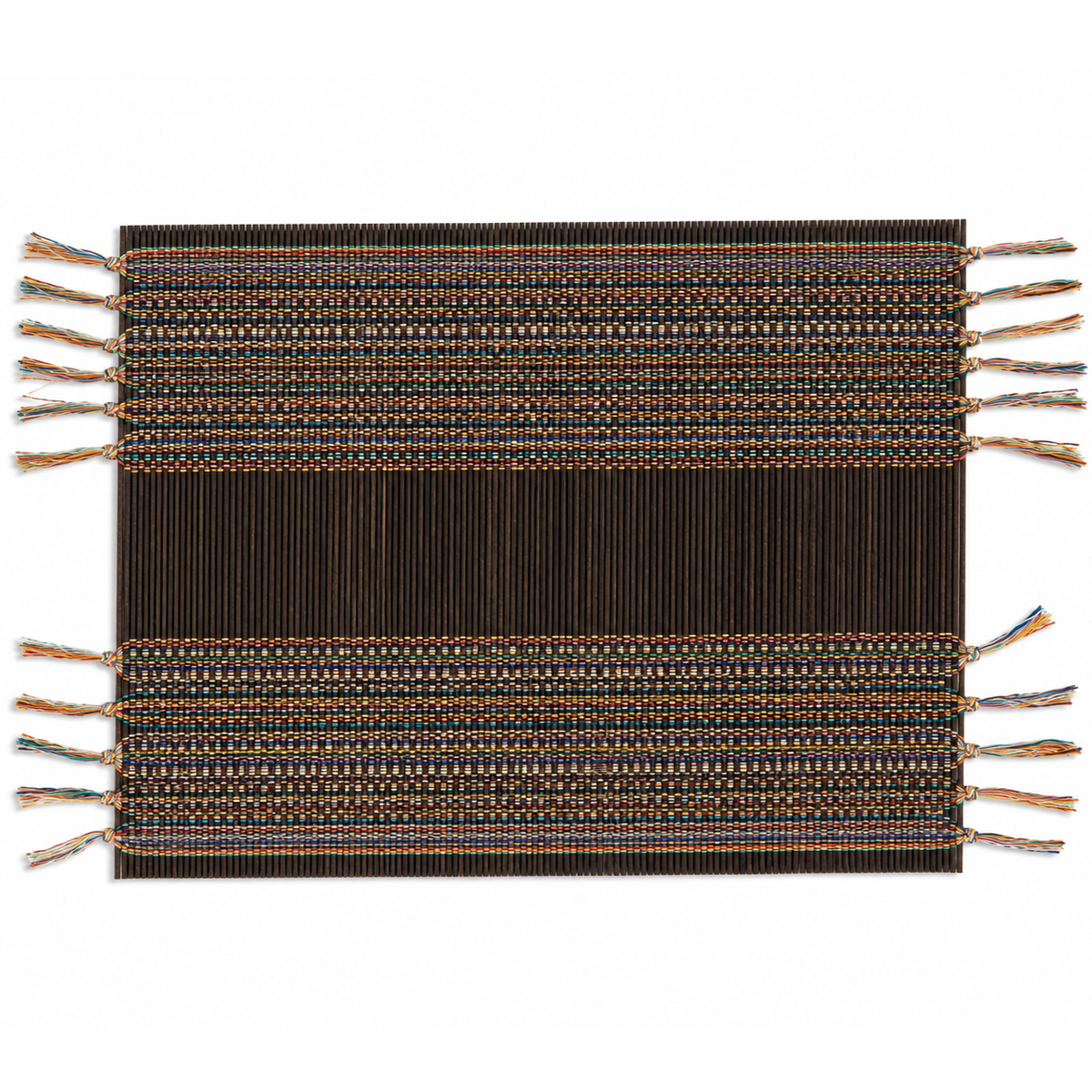 Black Multi Bamboo Placemat – 13 x 19 Inch