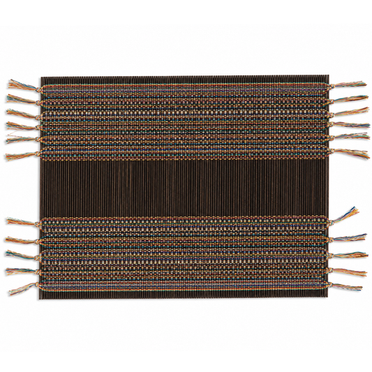 Black Multi Bamboo Placemat – 13 x 19 Inch