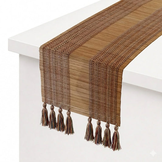 Brown Multi Bamboo Table Runner – 13 x 45 Inches