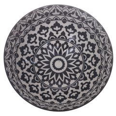 Round Ceramic Bowl with Black Geometric Pattern – Assorted Colors Standard Serving Bowl - Habitt
