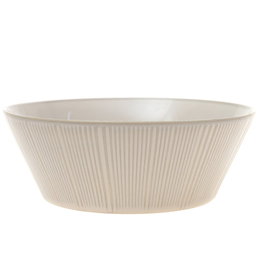 Minimalist Round Beige Ceramic Bowl – Standard Size Modern Serving Bowl - Habitt