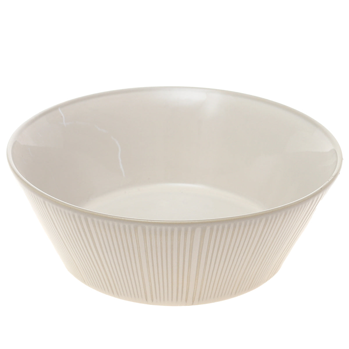Minimalist Round Beige Ceramic Bowl – Standard Size Modern Serving Bowl - Habitt