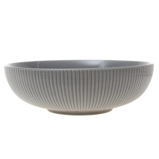 Modern Round Green Ceramic Bowl – Medium Size Ribbed Serving Bowl - Habitt