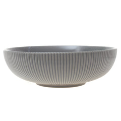 Modern Round Green Ceramic Bowl – Medium Size Ribbed Serving Bowl - Habitt