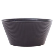 Grey Ribbed Ceramic Serving Bowl – Modern Round Minimalist Kitchen Bowl - Habitt