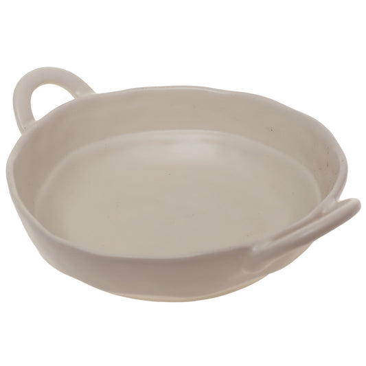 White Ceramic Serving Dish – Round Minimalist Dinner Bowl - Habitt