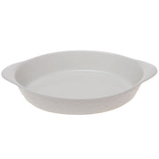 White Embossed Ceramic Oval Baking Dish – Small Elegant Serving & Bakeware - Habitt