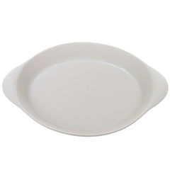 White Embossed Ceramic Oval Baking Dish – Small Elegant Serving & Bakeware - Habitt