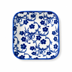 White & Blue Rectangular Sauce Dish – Small Decorative Serving Dish