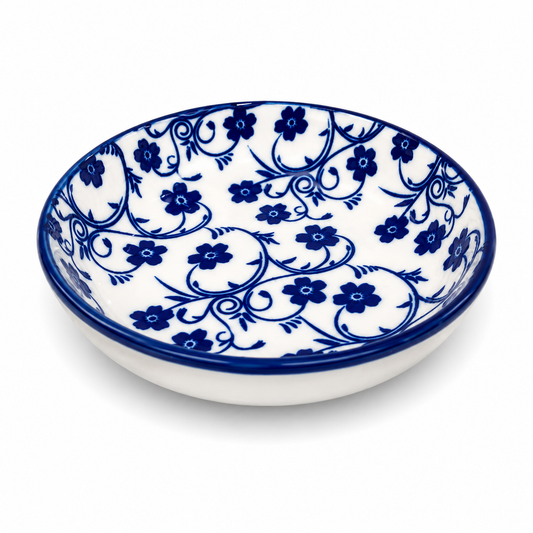 Sauce Dish, Rectangular, White & Blue, Small – HBT 14-7