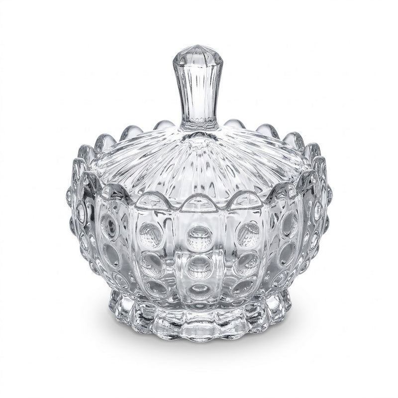 Glass Candy Pot – Bubble Dot Design | 102 MM