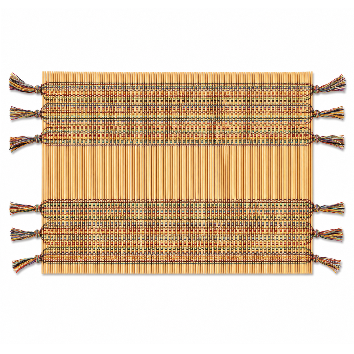 Beige Multi Bamboo Placemat – 13 x 19 Inch