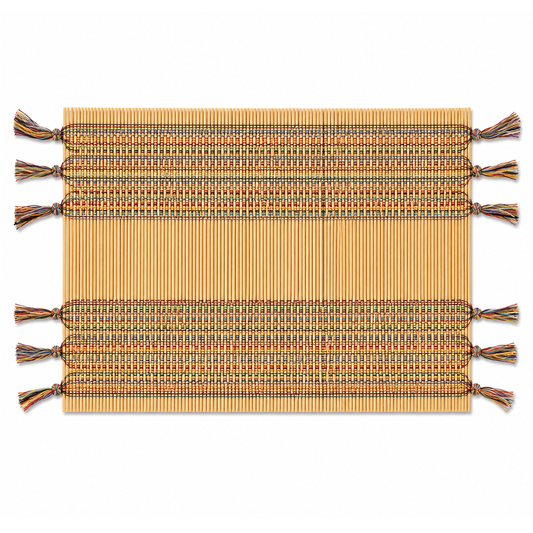 Beige Multi Bamboo Placemat – 13 x 19 Inch