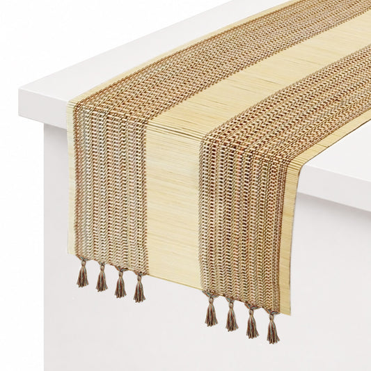 Beige Multi Bamboo Table Runner – 13 x 72 Inches