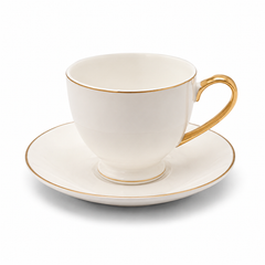 Gold Line Premium Porcelain Dinner Set | Elegant White Dinnerware with Gold Rim