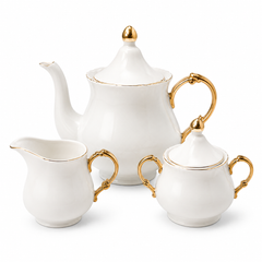 Gold Line Premium Porcelain Dinner Set | Elegant White Dinnerware with Gold Rim