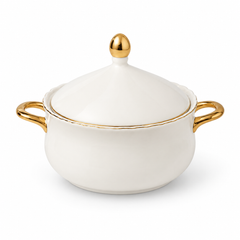 Gold Line Premium Porcelain Dinner Set | Elegant White Dinnerware with Gold Rim
