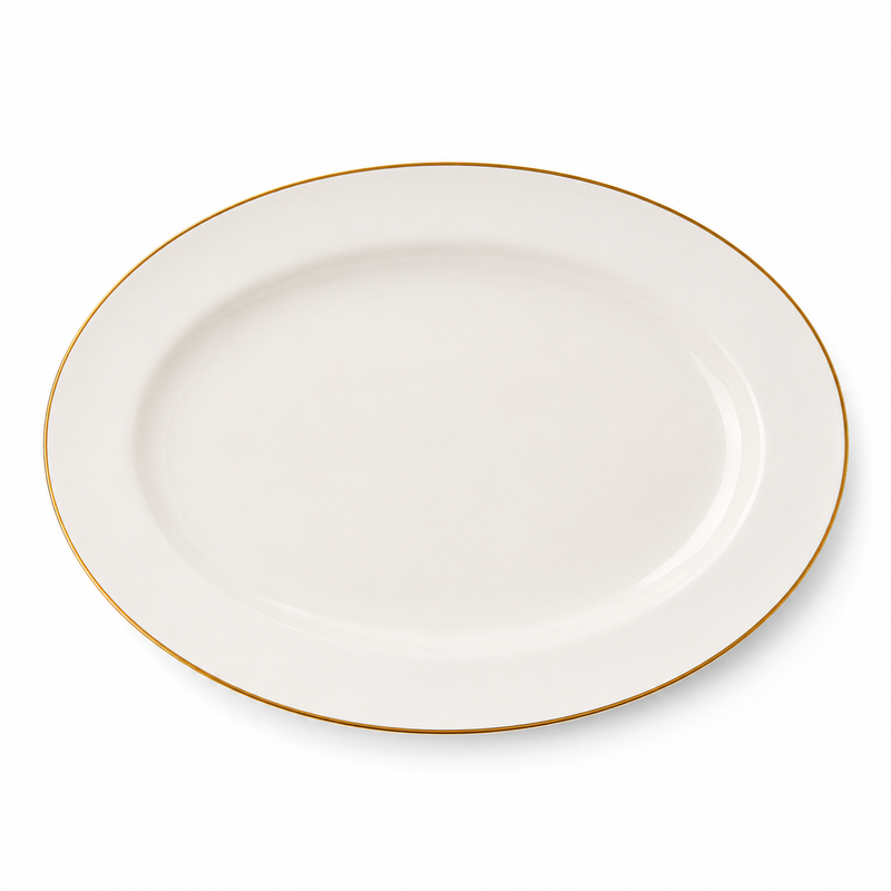 Gold Line Premium Porcelain Dinner Set | Elegant White Dinnerware with Gold Rim