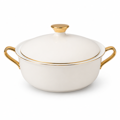Gold Line Premium Porcelain Dinner Set | Elegant White Dinnerware with Gold Rim
