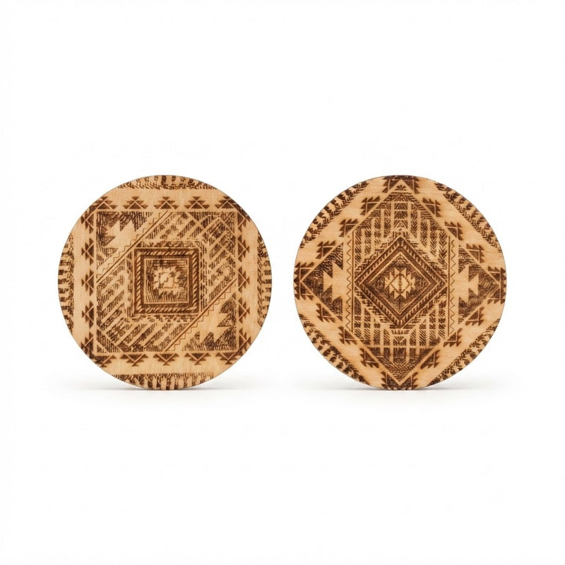 2 Pcs Coaster Circle Patch Printed 3.5 Inch – Tribal