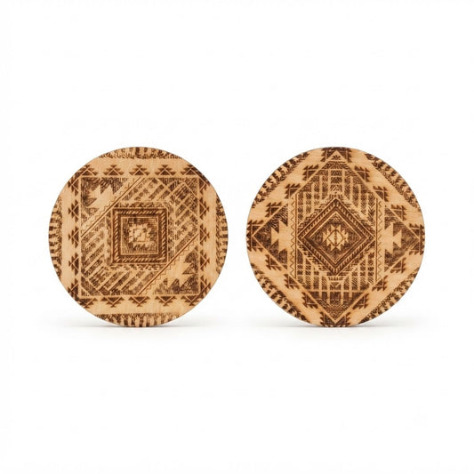 2 Pcs Coaster Circle Patch Printed 3.5 Inch – Tribal