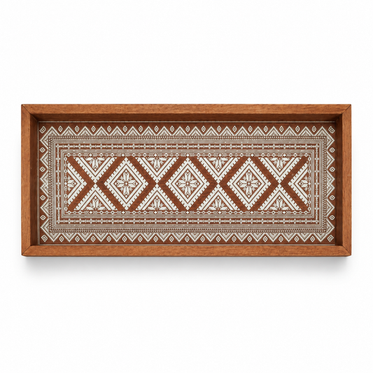 Tray White Diamonds Printed 8x19 Inch – Tribal