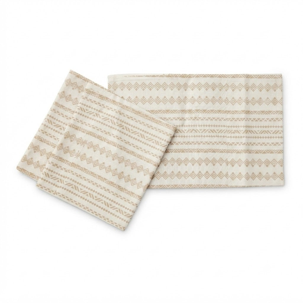 2 Pcs Napkin Lines Neutral 17.5x17.5 Inch – Tribal Whites