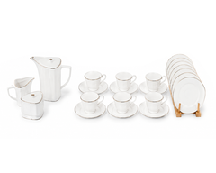 24 Pcs White & Gold Tea Set