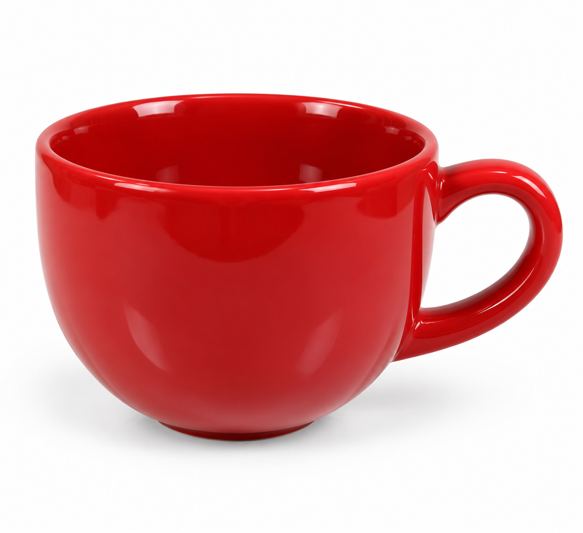 Cherry Red Ceramic Mug 450ml | Stylish Coffee & Tea Cup with Handle