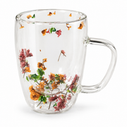 Floral Double-Wall Glass Mug - Assorted