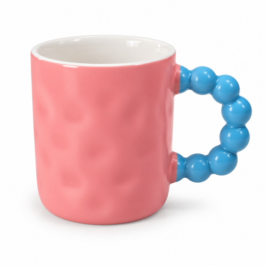 Colourful Bubble Handle Mug – Stylish Two-Tone Coffee & Tea Mug