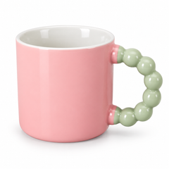 Colourful Ceramic Coffee Mug with Beaded Handle – Cute Tea & Coffee Cup