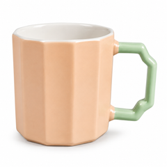 Octagon Mug Beige | Stylish Ceramic Coffee Cup