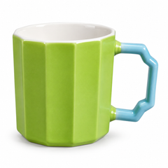Octagon Mug Green | Stylish Ceramic Coffee Cup