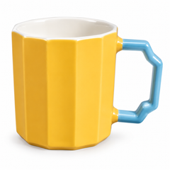 Octagon Mug Yellow | Stylish Ceramic Coffee Cup