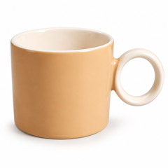 Ring Handle Mug Beige | Ceramic Coffee Cup