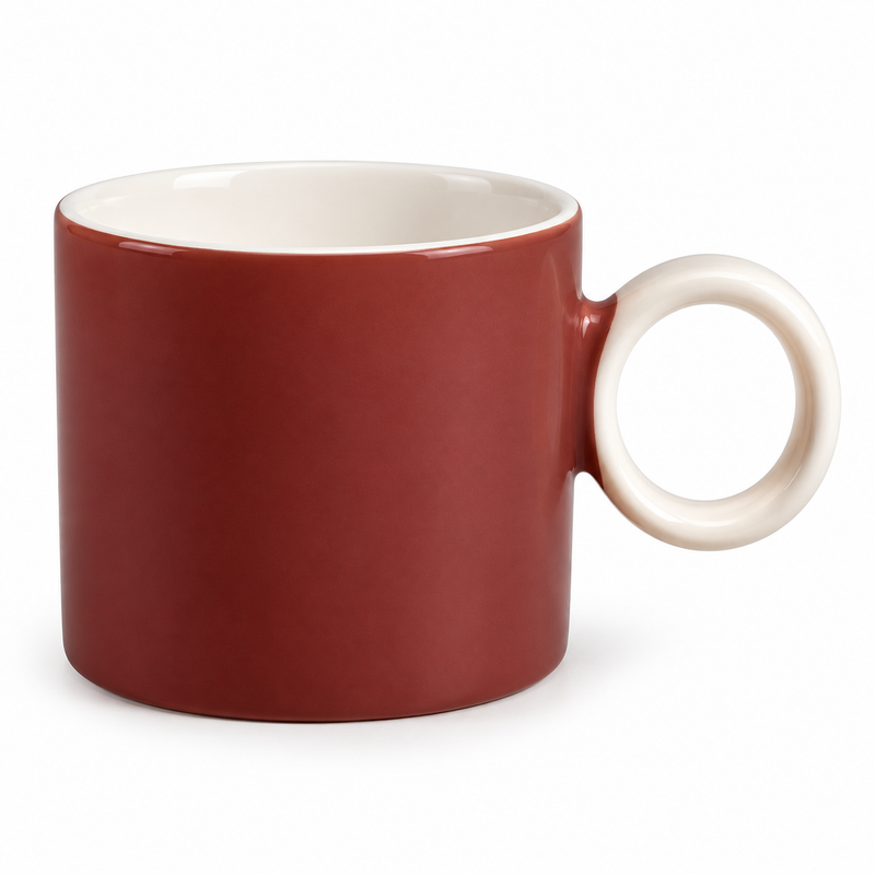 Ring Handle Mug Brown | Ceramic Coffee Cup
