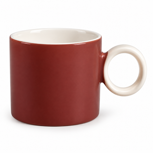 Ring Handle Mug Brown | Ceramic Coffee Cup
