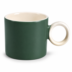 Ring Handle Mug Green | Ceramic Coffee Cup