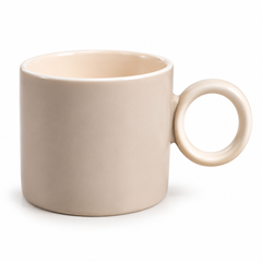 Ring Handle Mug Grey | Ceramic Coffee Cup
