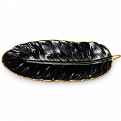 Luxury Black & Gold Leaf Platter