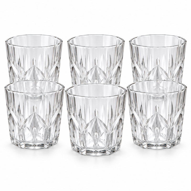 6 Pcs Tumbler Glass Set 325ML – Premium Clear Drinking Glasses for Water, Juice, Soft Drinks, Mocktails & Everyday Use