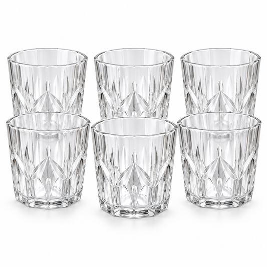 6 Pcs Tumbler Glass Set 325ML – Premium Clear Drinking Glasses for Water, Juice, Soft Drinks, Mocktails & Everyday Use