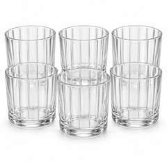 6 Pcs Tumbler Glass Set 340ML – Premium Clear Glass Tumblers for Water, Juice, Soft Drinks, Mocktails & Everyday Use
