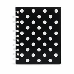 A5 Black Polka Dot Spiral Notebook