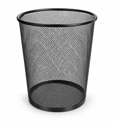 Large Metal Mesh Waste Paper Basket | Black Office Dustbin